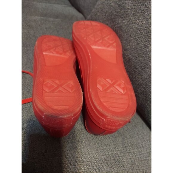 Converse All Star Chuck Taylor Vegan Leather Low Top Red Sneakers Size M12 W14 - Picture 14 of 14